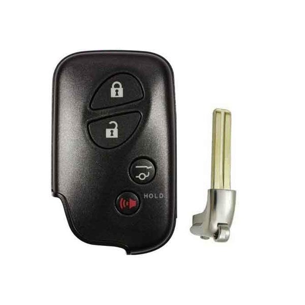 Keyless Factory 2006-2012 Lexus 4-Button Remote Smart Key SHELL WITH HATCH w/ 40k Blade for HYQ14AA SKS-LEX-007 - main